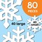 80PCS White Snowflake Paper Cutouts – Punch-Out Cardstock Winter Decorations with IDEA Guide for Classroom Bulletin Boards, DIY Crafts, Bulletin Displays & Winter Wonderland Decor